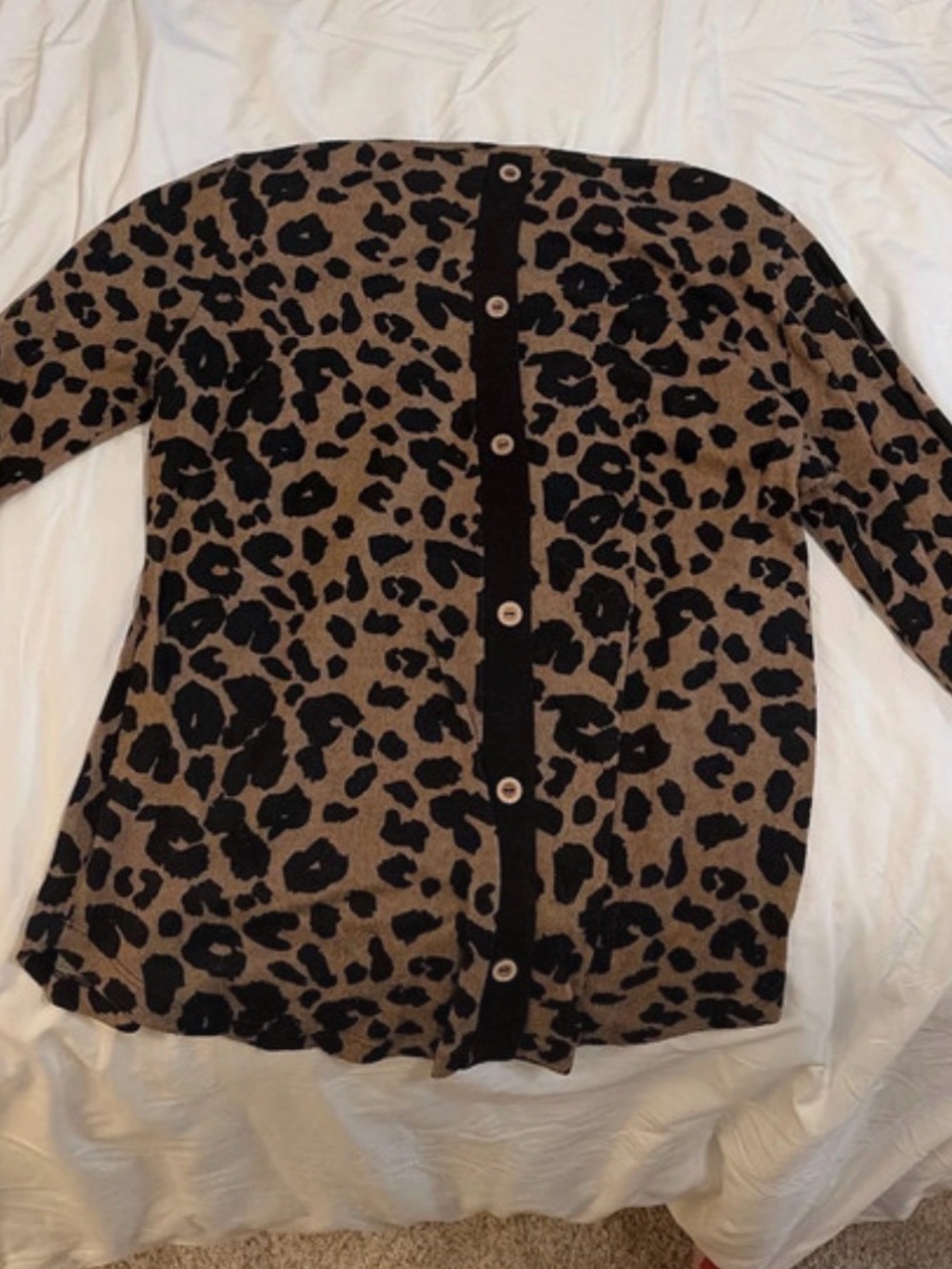 Pink Clover Leopard Print Cardigan - Brown and Black